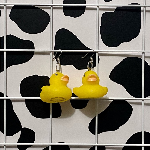 Yellow Duck Earrings - Picture 2 of 2